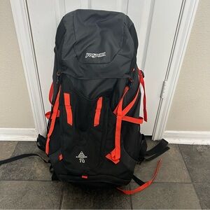 Jansport KATAHDIN 70L Hiking Backpack Grey Orange Padded Harness System